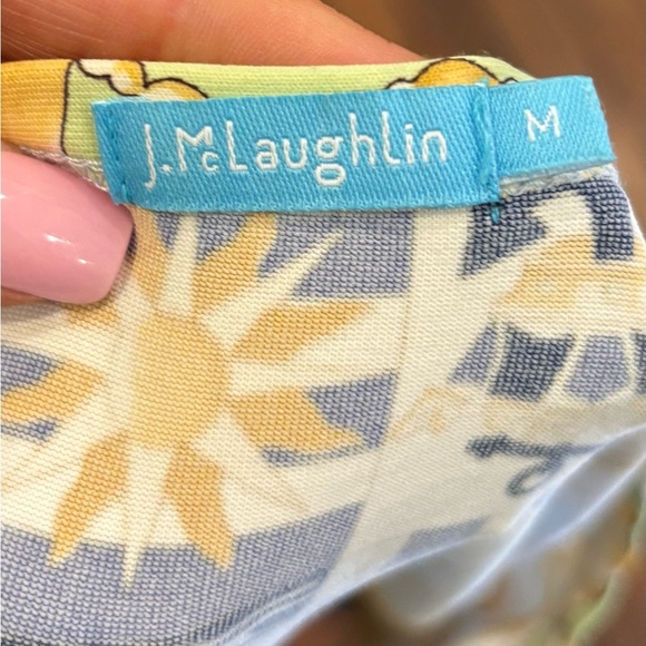 J McLaughlin Celestial Nautical Compass Short Sleeve Blouse Sz Medium - Picture 5 of 6